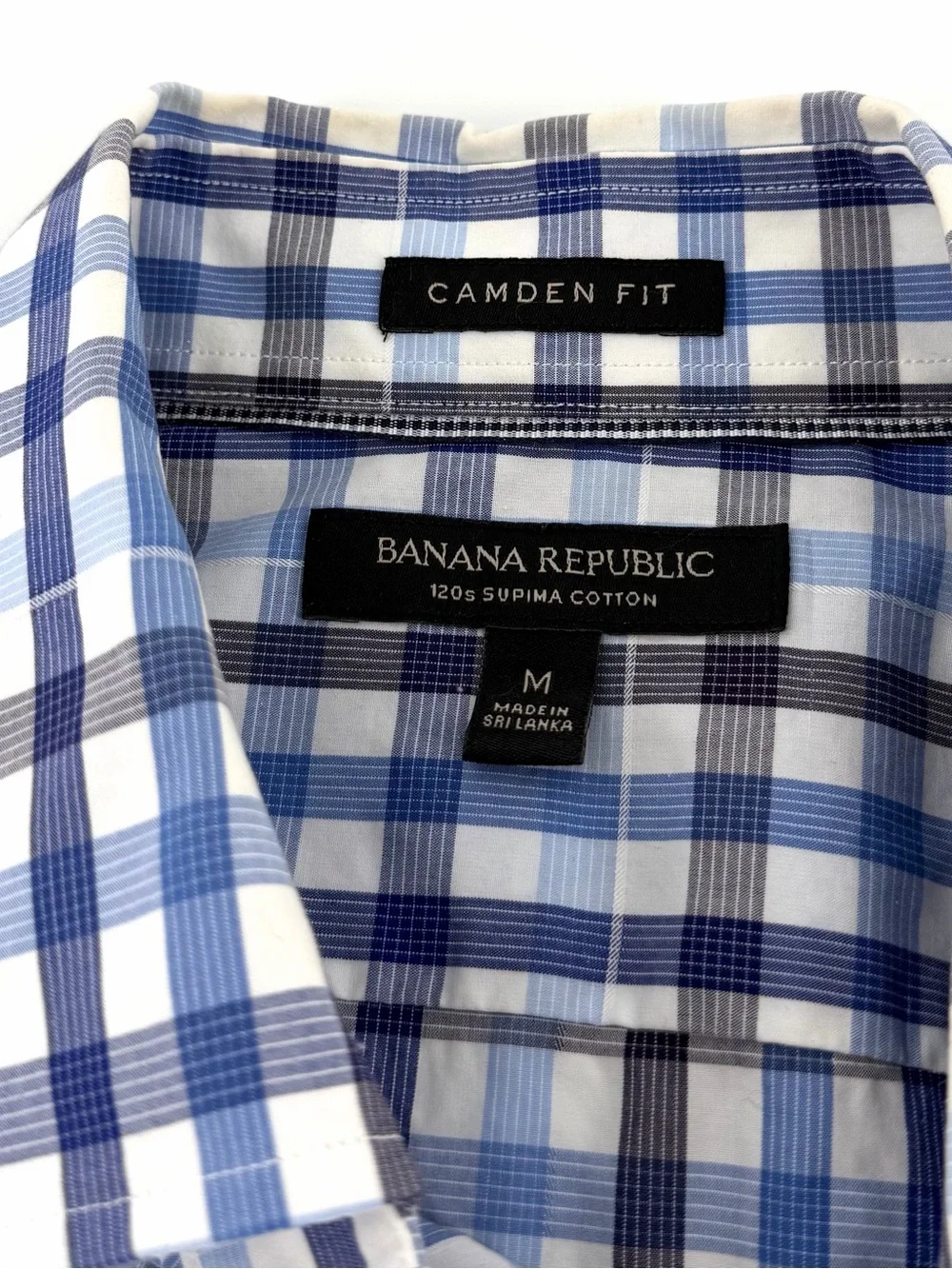 Banana Republic Camden Fit Men's Plaid Long Sleeve Button-Down Shirt Size M